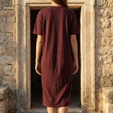 Deep Red Marl Piqué Knit, Linen-Poly