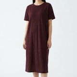 Deep Red Marl Piqué Knit, Linen-Poly