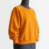 Brushed Cotton Polyester French Terry Fabric, 320 gsm, 175 cm — Orange