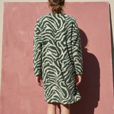 Dark Green Wavy-Animal Print Minky, Polyester