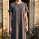 Dark Grey Heathered-Marl Scuba Knit, Linen-Cotton