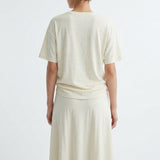 Linen Polyester Jersey Knit Fabric, 200 gsm, 145 cm — White