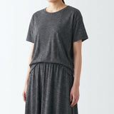 Dark Grey Marl Jersey Knit, Linen-Poly