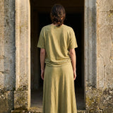 Olive Marl Jersey Knit, Linen