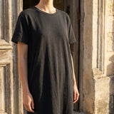 Linen Cotton Scuba Knit Fabric, 332 gsm, 150 cm — Black