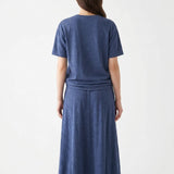Blue Marl Scuba Knit, Linen-Cotton