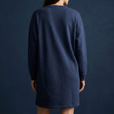 Cotton Polyester French Terry Fabric, 275 gsm, 180 cm — Navy