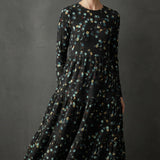 Blue Dots Rib Knit, Polyester, 160 gsm