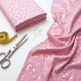 Silver Hearts Jersey Knit, Cotton, 145 gsm