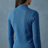 100% Polyester Birdseye Knit Fabric, 170 gsm, 165 cm — Blue
