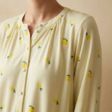 Yellow Leaves Jersey Knit, Cotton-Viscose
