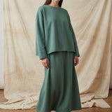 Polyester Cotton French Terry Fabric, 220 gsm, 200 cm — Green