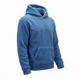100% Polyester Sherpa Fleece Fabric, 250 gsm, 165 cm — Blue