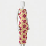 Pink Flowers Crepe, Cotton