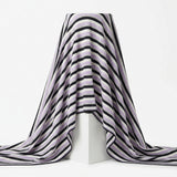 Black Horizontal-Stripe Rib Knit, Cotton-Poly, 205 gsm