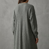 Grey Marl Rib Knit, Viscose-Poly, 360 gsm