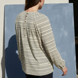 Dark Grey Horizontal-Stripe Jersey Knit, Cotton, 235 gsm