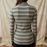 Olive Horizontal-Stripe Rib Knit, Cotton