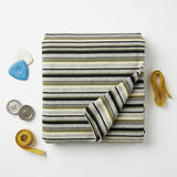 Olive Horizontal-Stripe Rib Knit, Cotton