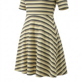 Cream Horizontal-Stripe Waffle Knit, Cotton