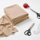 Red Horizontal-Stripe Jersey Knit, Cotton, 290 gsm