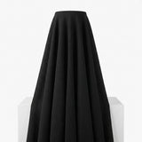 Polyester Stretch Rib Knit Fabric, 290 gsm — Black
