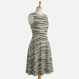 Black Horizontal-Stripe Jersey Knit, Polyester, 235 gsm, ref EF-275602
