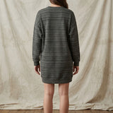 Light Grey Horizontal-Stripe French Terry, Poly-Viscose, 255 gsm