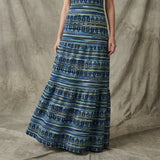 Blue Geometric Interlock Knit, Polyester
