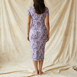 Purple Bold-Floral Rib Knit, Polyester