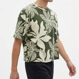 Cream Floral Jersey Knit, Viscose, 170 gsm