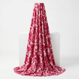 Red Abstract-Floral Jersey Knit, Viscose
