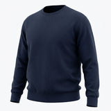 Cotton Stretch Rib Knit Fabric, 460 gsm, 134 cm — Navy