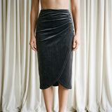 Polyester Stretch Velvet Fabric, 300 gsm, 165 cm — Black