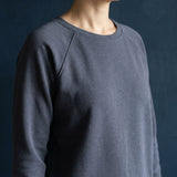 Brushed Cotton Polyester French Terry Fabric, 280 gsm, 170 cm — Navy, ref EF-276283