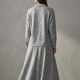 Grey Heather Jersey Knit, Cotton-Poly