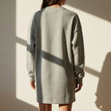 Light Grey Heathered-Marl Rib Knit, Cotton-Poly, 380 gsm