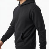 Cotton Polyester French Terry Fabric, 260 gsm, 182 cm — Black