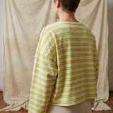Yellow Stripes Jersey Knit, Cotton-Poly