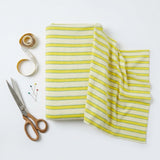 Yellow Stripes Jersey Knit, Cotton-Poly