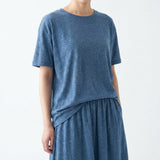 Polyester Linen Jersey Knit Fabric, 160 gsm, 170 cm — Blue, ref EF-276923