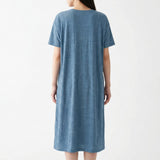 Polyester Linen Jersey Knit Fabric, 160 gsm, 170 cm — Blue, ref EF-276924