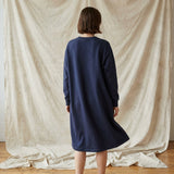 100% Polyester French Terry Fabric, 320 gsm, 160 cm — Navy