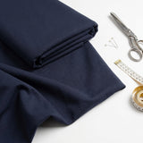 100% Polyester French Terry Fabric, 320 gsm, 160 cm — Navy