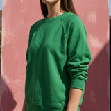 Cotton Polyester French Terry Fabric, 288 gsm, 170 cm — Green