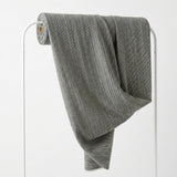 Dark Grey Stripe Crepe, Polyester