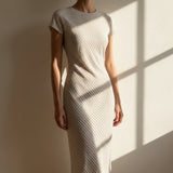 Brown Stripes Crepe, Polyester