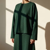 Dark Green Marl French Terry, Poly-Viscose, 265 gsm