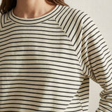 Black Horizontal-Stripe French Terry, Poly-Viscose, 250 gsm