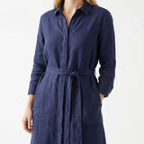 100% Polyester Linen-Look Fabric, 180 gsm, 160 cm — Navy